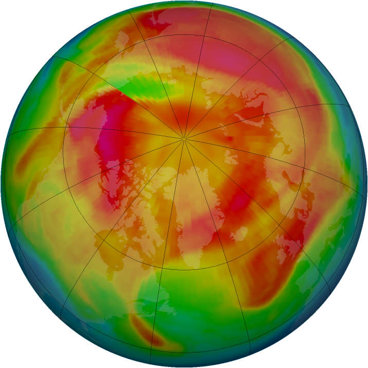 Arctic ozone map for 09 March 1999